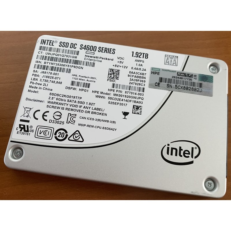 HPE 1.92TB SSD SATA Mixed-Use 6Gb/s